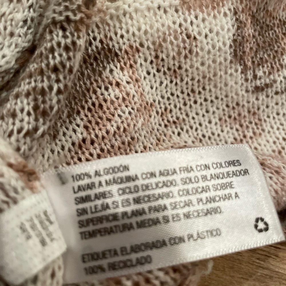 Knox Rose Womens Rose Pink Cream Open Cardigan 💯 % cotton cottagecore XS - Picture 5 of 10